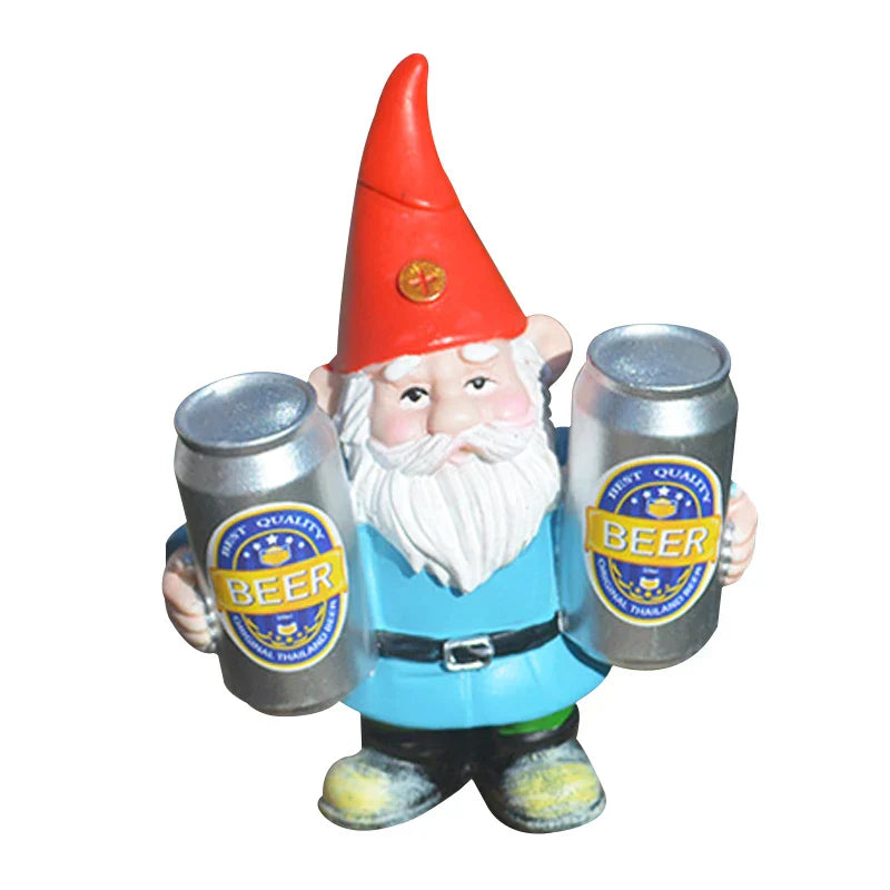 Drunken Garden Gnome Figurine with Beer for Garden & Home Decor | Funny Resin Ornament | Indoor & Outdoor Decorative Figure