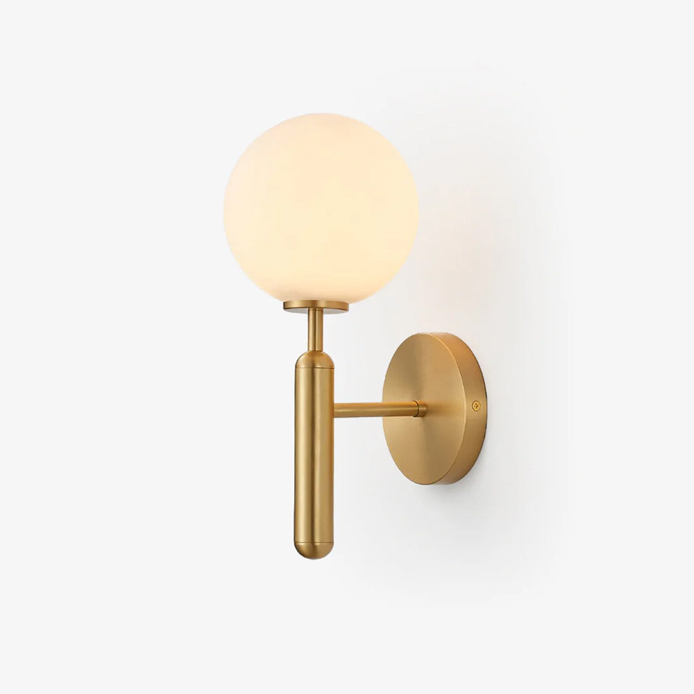 Scandinavian Brass Glass Wall Lamp | Minimalist Luxury Wall Light | E14 LED or Edison Bulb | 34cm Height Indoor Lighting