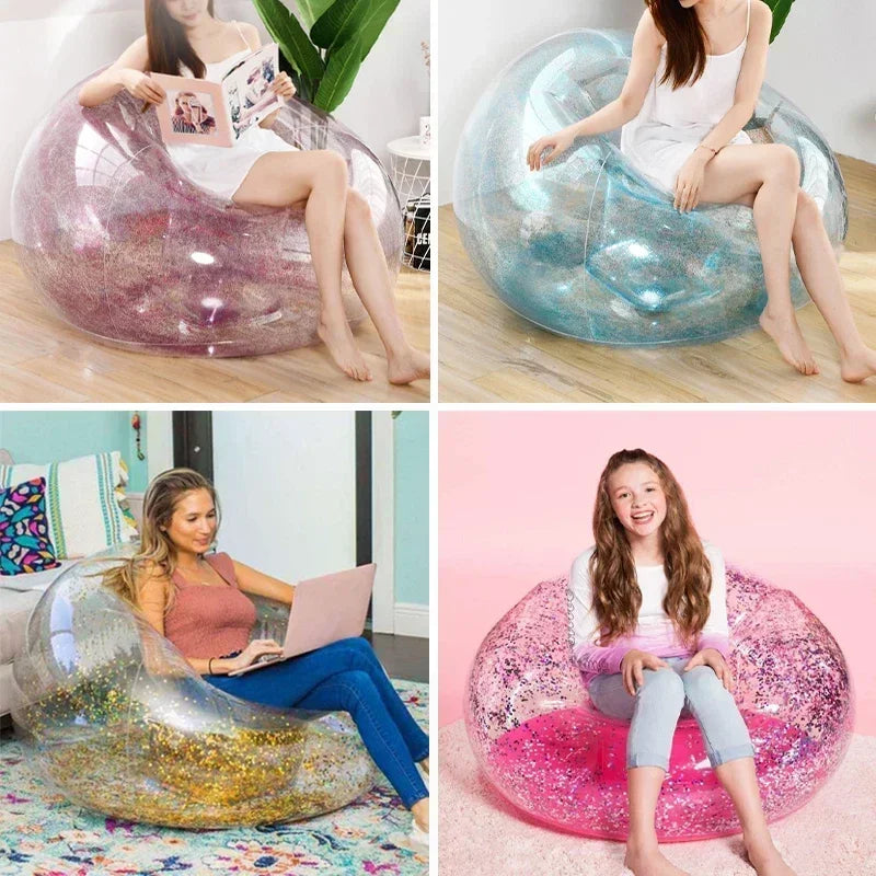 Skalvik Flow Inflatable Lounge Chair | PVC Indoor Outdoor Seating | Lightweight Portable Modern Design | Balcony Living Room Garden