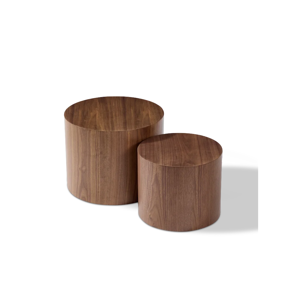 Eldoriann Round Nesting Coffee Table Set of 2 | Modern Space-Saving Side Tables | MDF