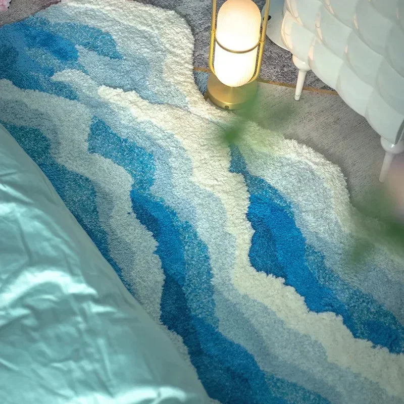Waven Wave Tufted Carpet | Soft Plush Non-Slip Area Rug | Ocean-Inspired Bathroom, Bedroom & Living Room Mat