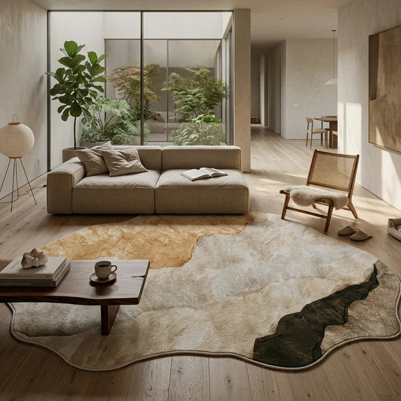Neloura Irregular Shape Plush Rug | Soft Fluffy Area Carpet | Modern Luxury Floor Rug for Living Room & Bedroom