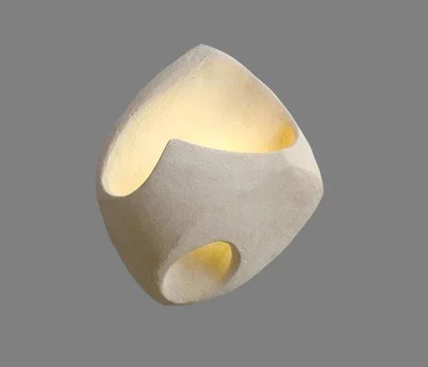 Art Deco Cement Style Wall Lamp for Interior Spaces | Sculptural Design | G4 LED Light | Resin Build | Modern Industrial Lighting