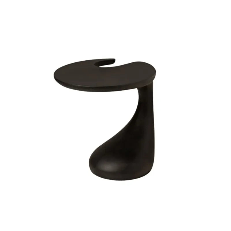 Velmoro Luxe Minimalist Black Side Table with Shelf | Modern Nightstand & Sofa Table | Lightweight Mobile Coffee Table, 31.5 x 49 x 54 cm