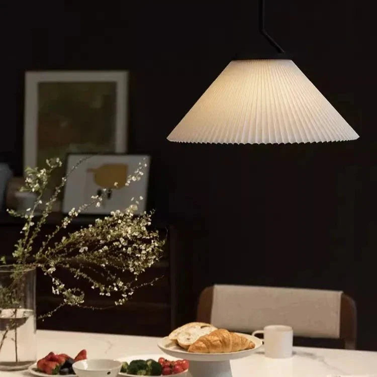 Nordic Pleated Cream Pendant Lamp