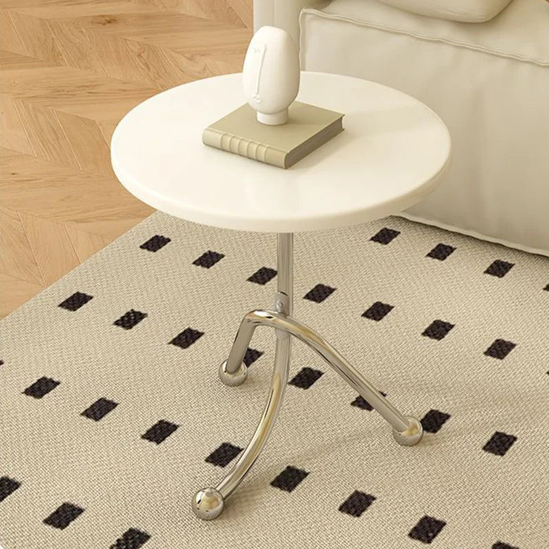 Caverox Wooden Round Side Table | Stainless Steel Leg | Modern Coffee Table 40 cm