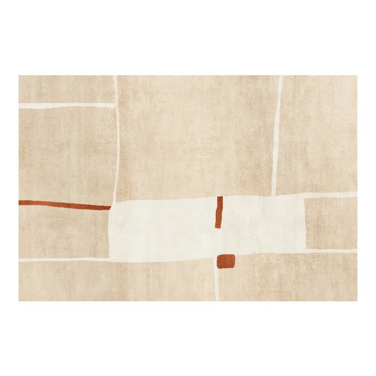 Vorenis Japanese Minimalist Area Rug | Fluffy Soft Non-Slip Carpet | Modern Bedroom & Living Room Floor Rug