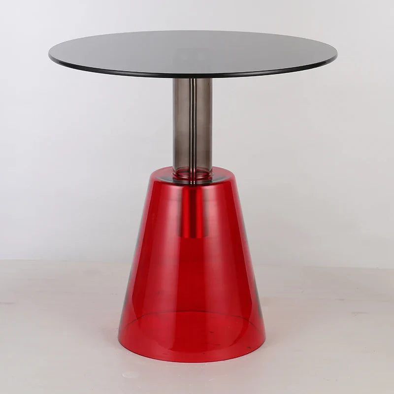 Virellon Nordic Transparent Glass Coffee Table | Round Minimalist Living Room Table | Luxury Space-Saving Side Table for Small Apartments
