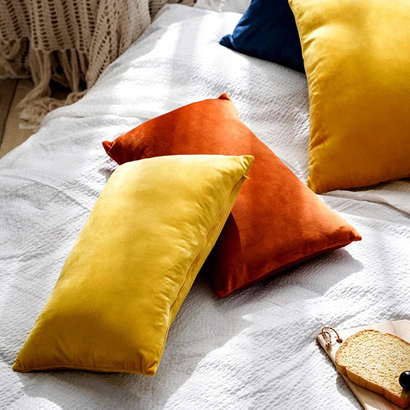 Aemilia – Velvet Decorative Pillow in Cheerful Candy Colors for Sofa & Bedroom
