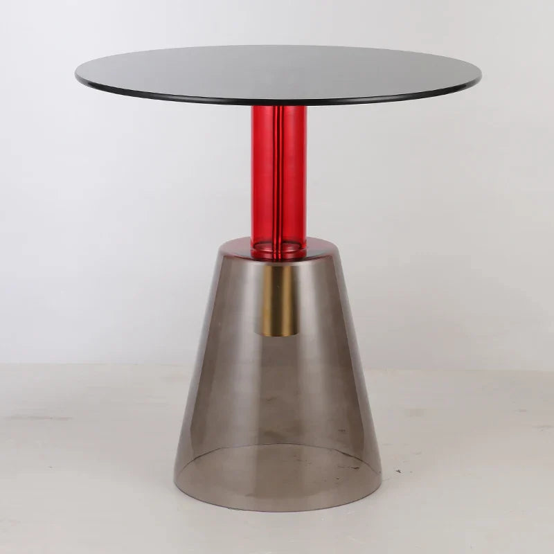 Virellon Nordic Transparent Glass Coffee Table | Round Minimalist Living Room Table | Luxury Space-Saving Side Table for Small Apartments