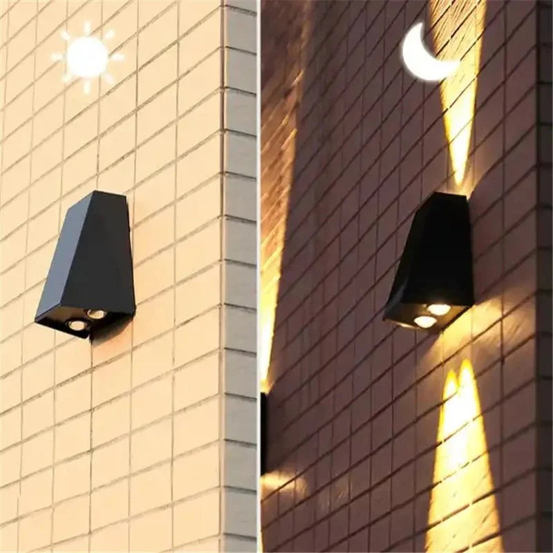 Solar LED Wall Lamp | Outdoor Waterproof Up & Down Light | Rotatable Solar Wall Lighting | ABS+PC Garden & Patio Light