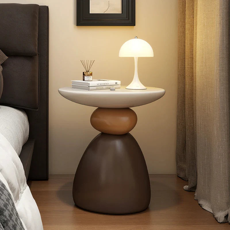 Caldero Luxe Stone Sculptural Side Table | Modern Resin Accent Table | Nordic Light Luxury Decorative Coffee Table