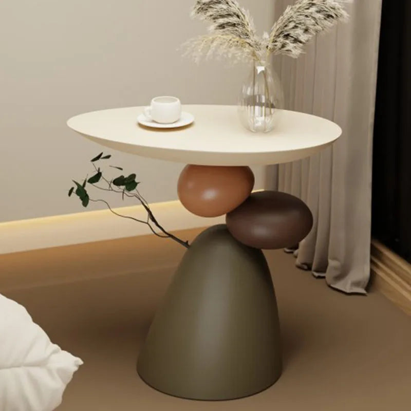Valerisa Round Side Table Nightstand | Modern Accent Table Design | Compact Luxury Furniture | Bedroom & Living Room Use
