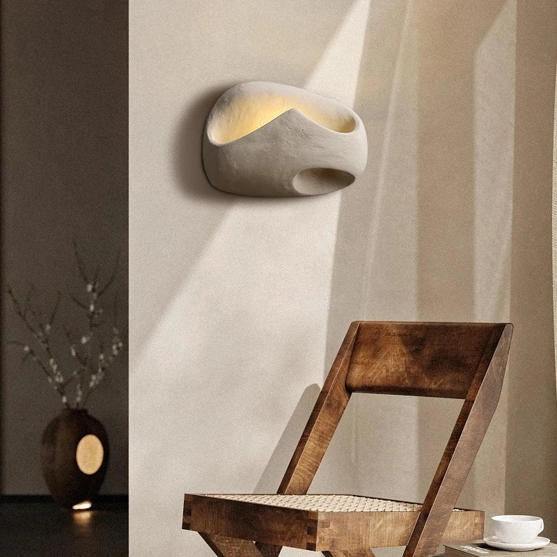 Art Deco Cement Style Wall Lamp for Interior Spaces | Sculptural Design | G4 LED Light | Resin Build | Modern Industrial Lighting