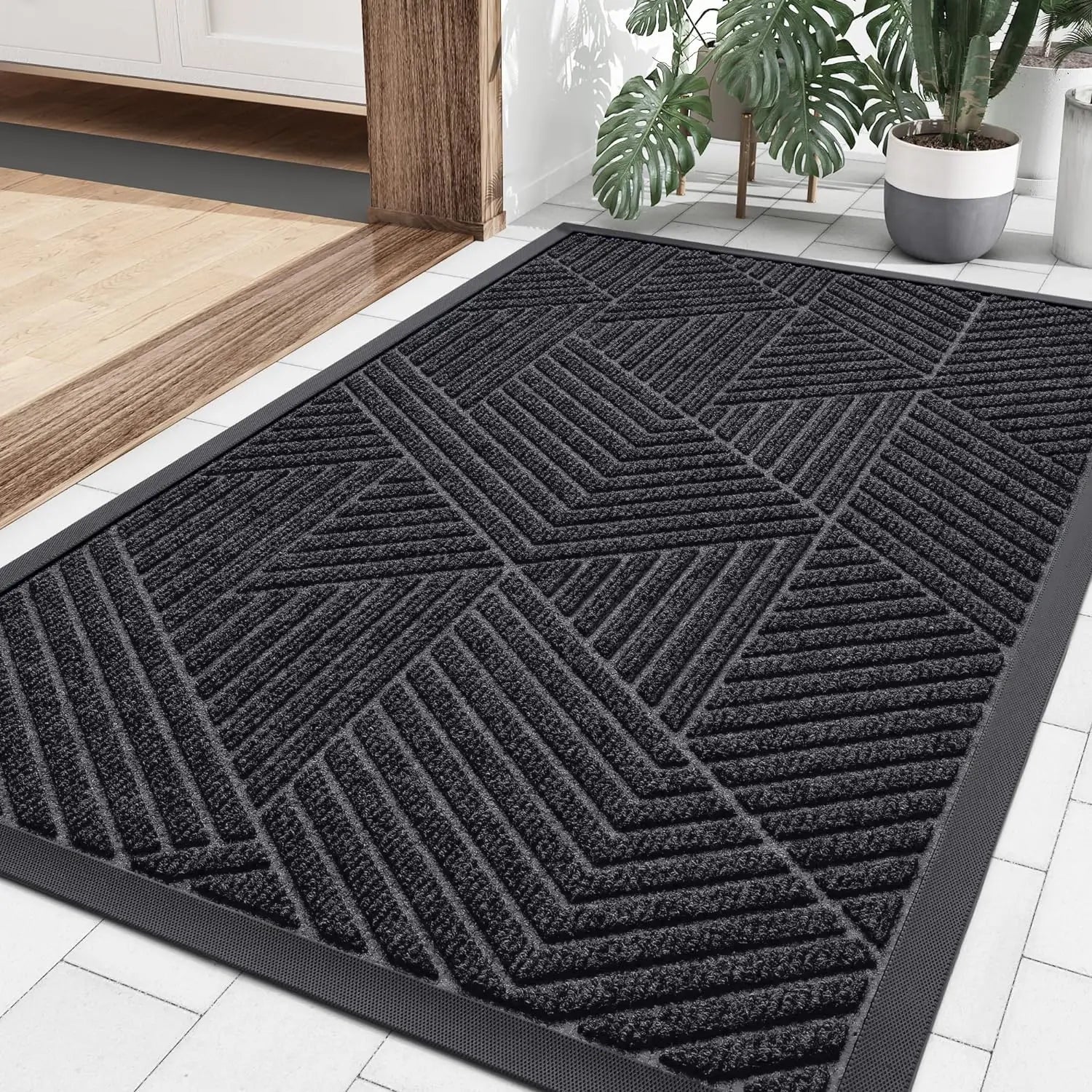 Koran Non-Slip Absorbent Door Mat | Low Profile Indoor & Outdoor Entrance Rug | Dirt & Moisture Trap Floor Mat