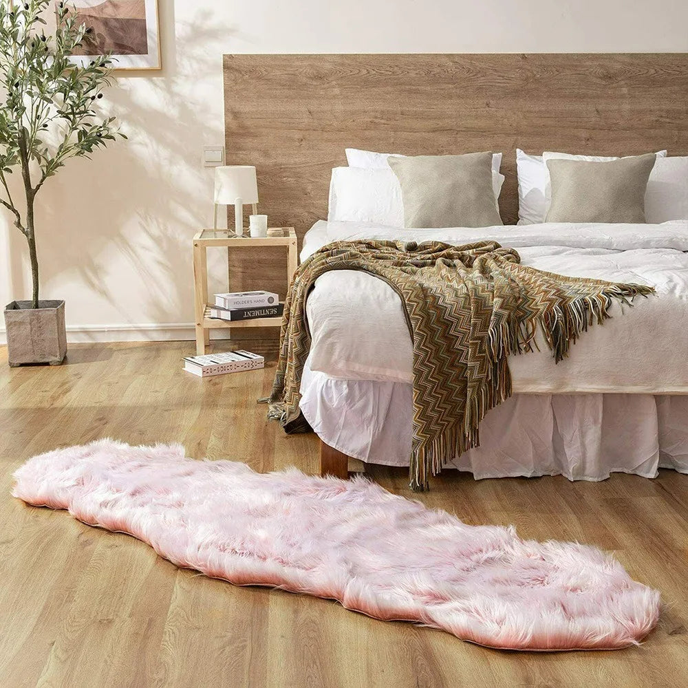 Novalyra Imitation Sheepskin Rug | Ultra Soft Plush Area Carpet | Cozy Bedroom & Living Room Floor Rug