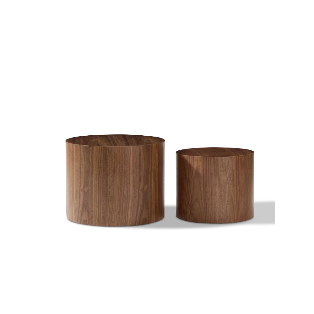 Eldoriann Round Nesting Coffee Table Set of 2 | Modern Space-Saving Side Tables | MDF