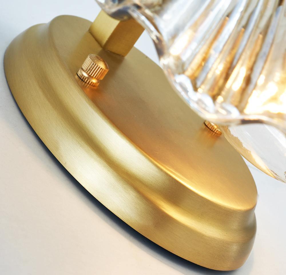 Coastal Shell Wall Light for Bedroom & Living Room | Brass Glass Nautical Wall Lamp | E14 LED or Edison Bulb | 20cm
