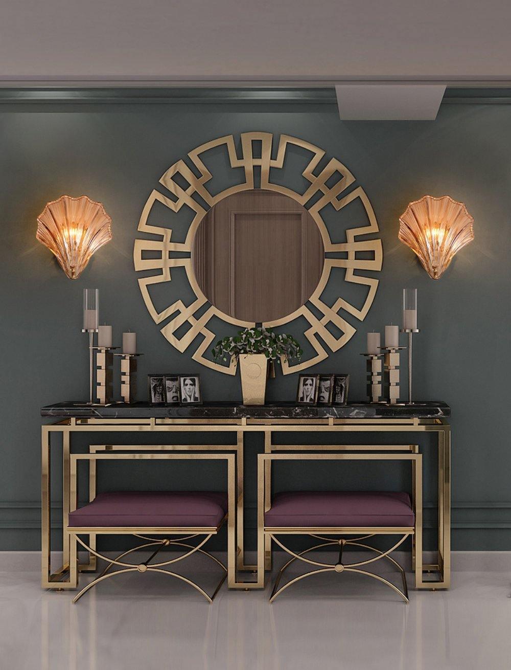 Coastal Shell Wall Light for Bedroom & Living Room | Brass Glass Nautical Wall Lamp | E14 LED or Edison Bulb | 20cm