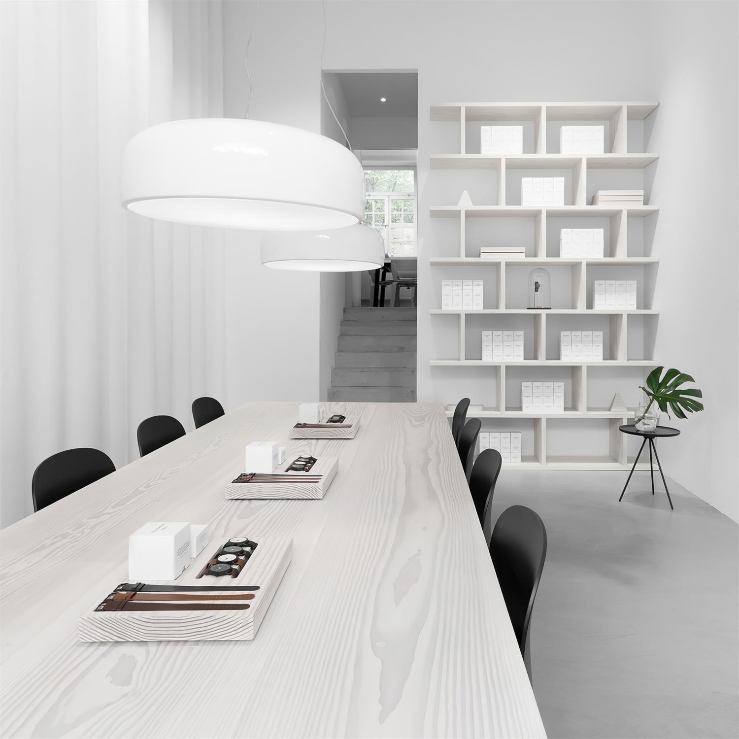 Modern Pendant Lamp for Dining Room & Kitchen | Smithfield Aluminum LED Light | E26/E27 Socket | 48cm Large Ceiling Light