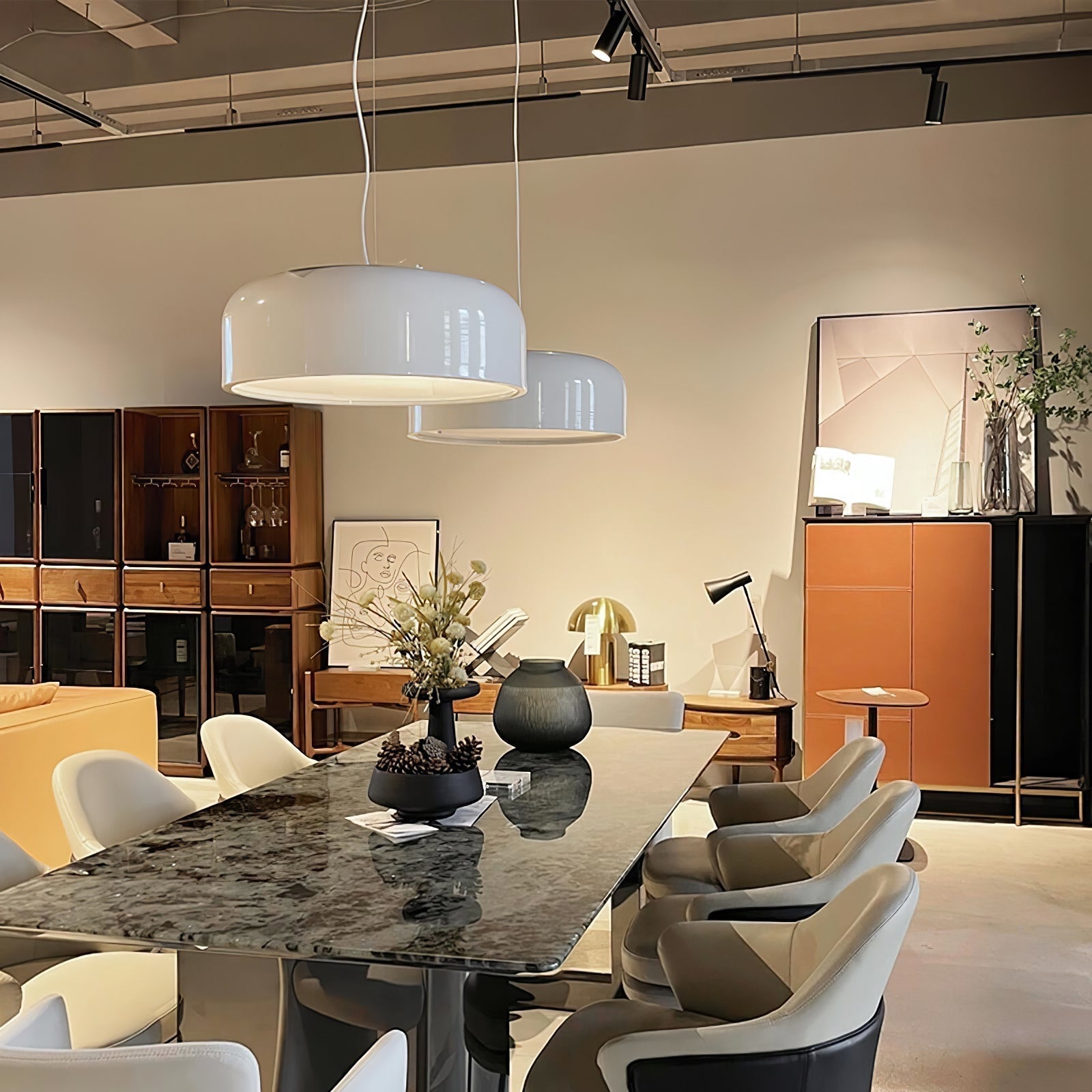 Modern Pendant Lamp for Dining Room & Kitchen | Smithfield Aluminum LED Light | E26/E27 Socket | 48cm Large Ceiling Light