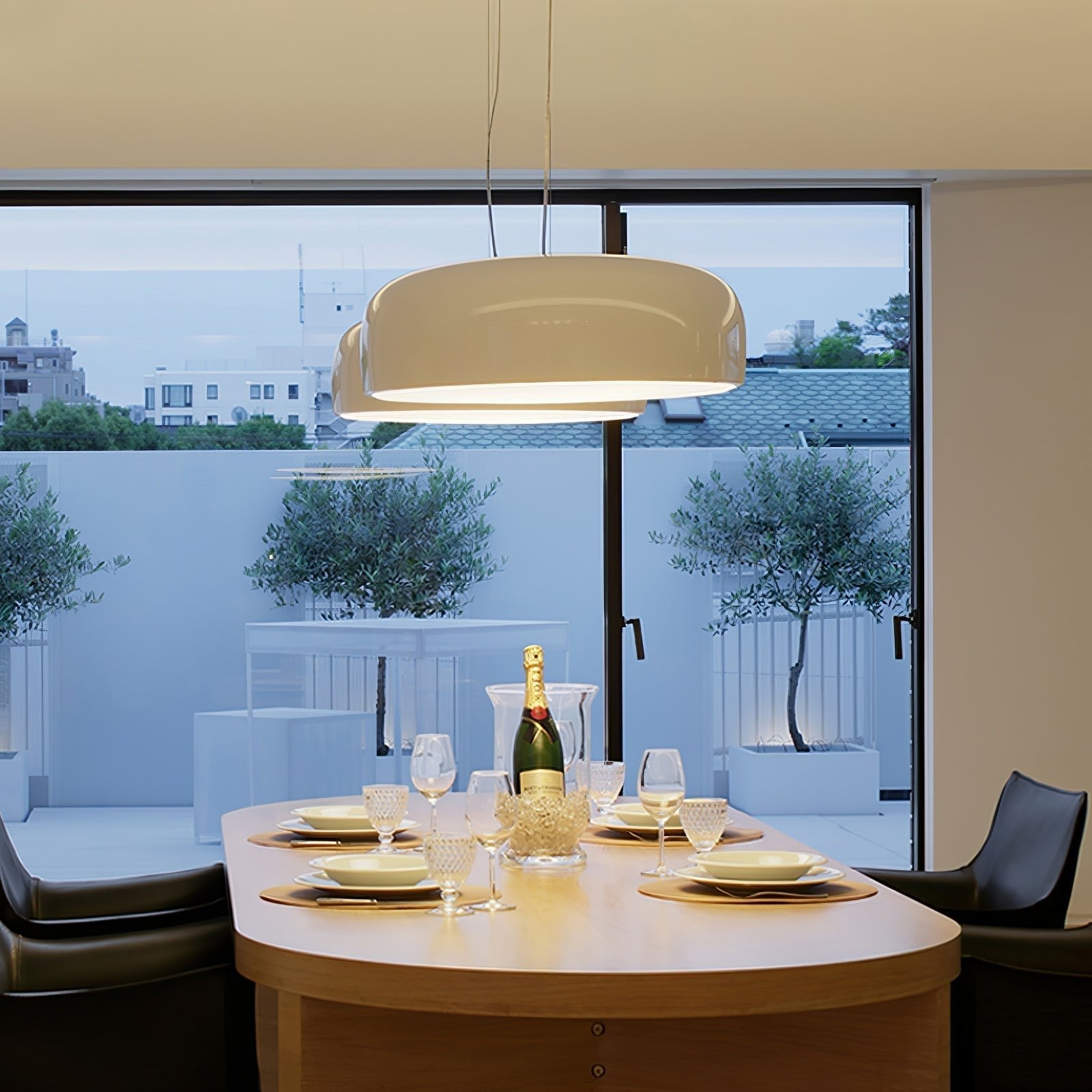 Modern Pendant Lamp for Dining Room & Kitchen | Smithfield Aluminum LED Light | E26/E27 Socket | 48cm Large Ceiling Light