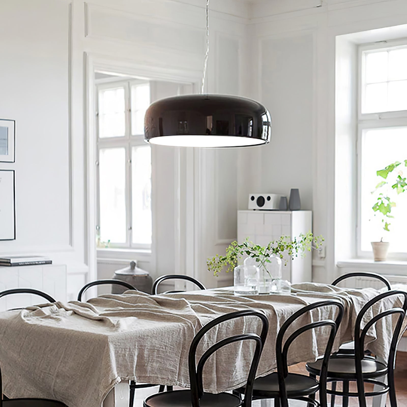 Modern Pendant Lamp for Dining Room & Kitchen | Smithfield Aluminum LED Light | E26/E27 Socket | 48cm Large Ceiling Light