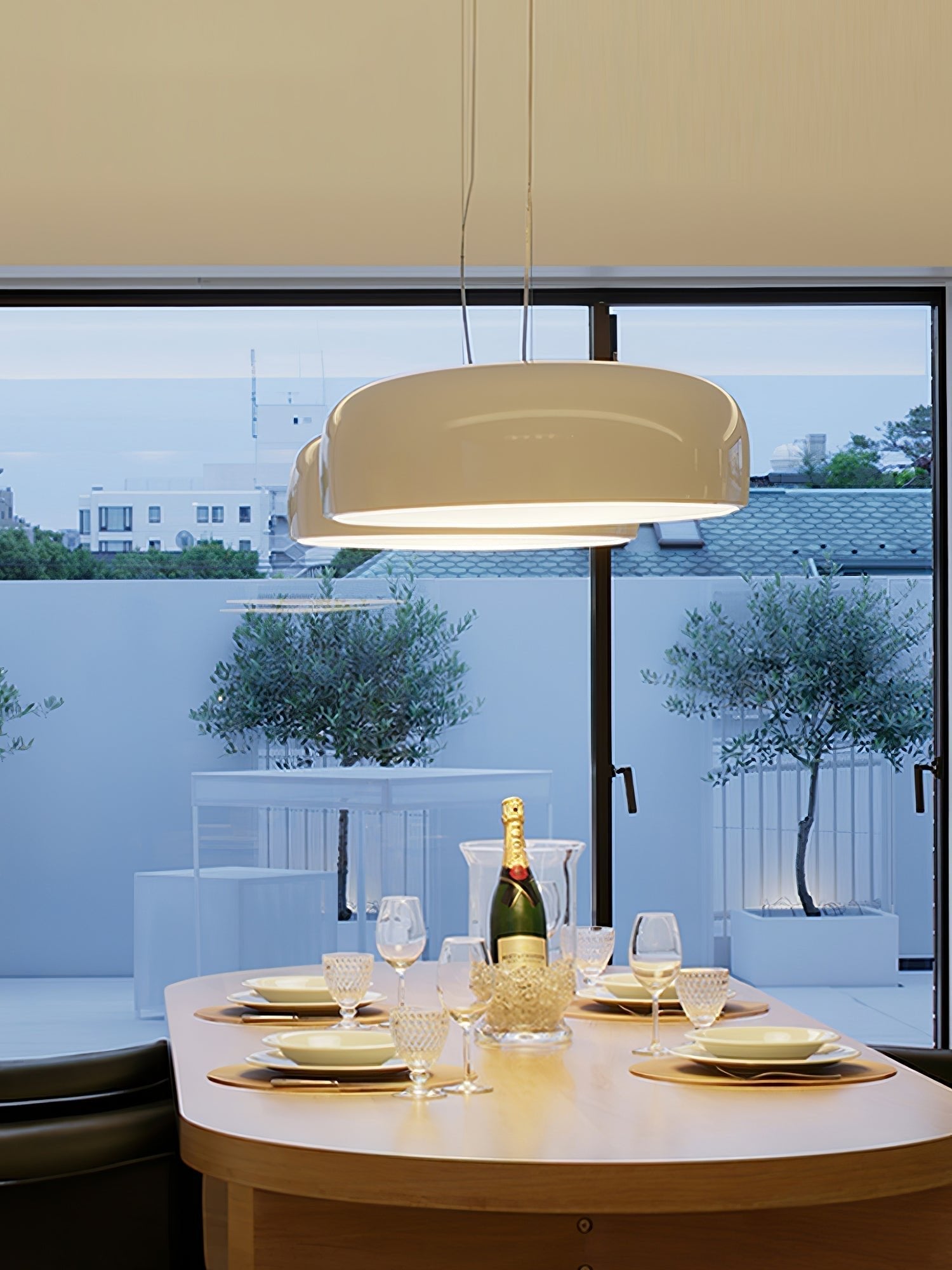 Modern Pendant Lamp for Dining Room & Kitchen | Smithfield Aluminum LED Light | E26/E27 Socket | 48cm Large Ceiling Light