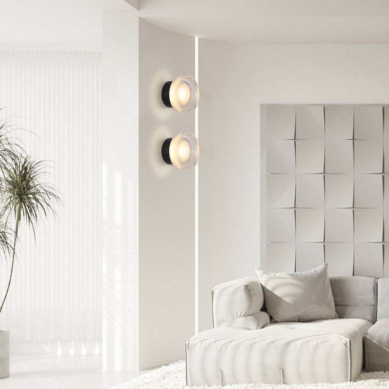 Modern Glass LED Wall Sconces | Postmodern Wall Lamps | Integrated LED Lighting | Indoor Decorative Wall Lights