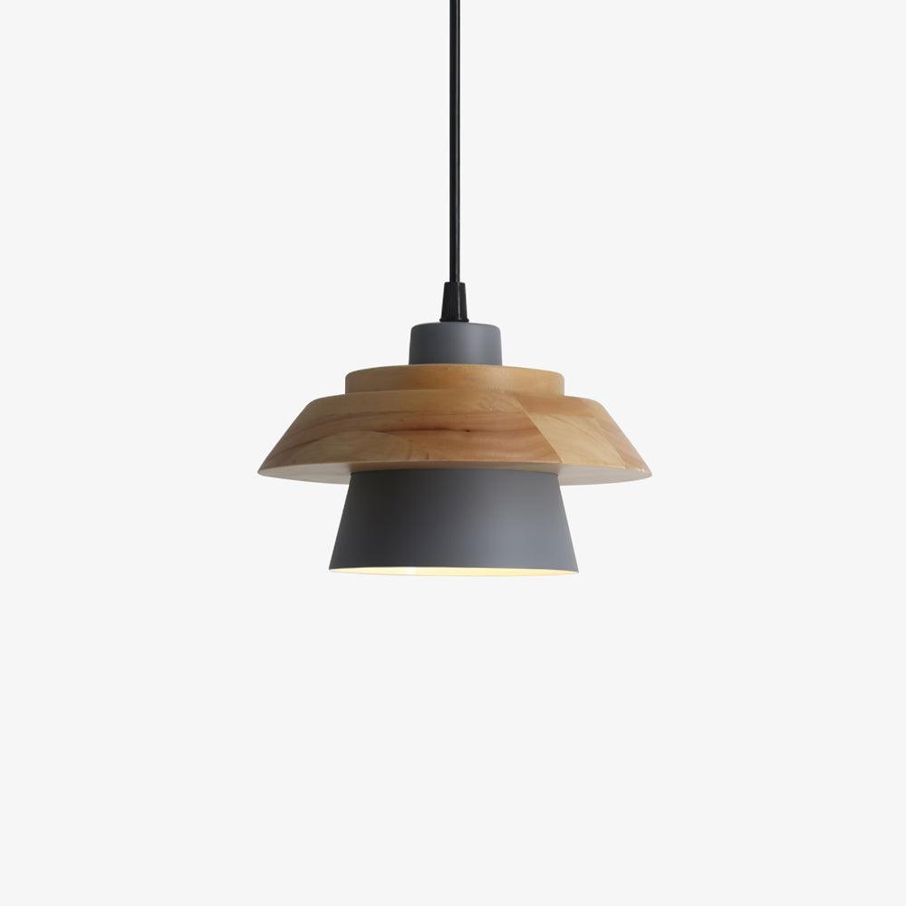 Stone Wood Pendant Lamp Natural Hanging Ceiling Light | E26/E27 Socket | Metal & Wood Design | 150cm Adjustable Cable
