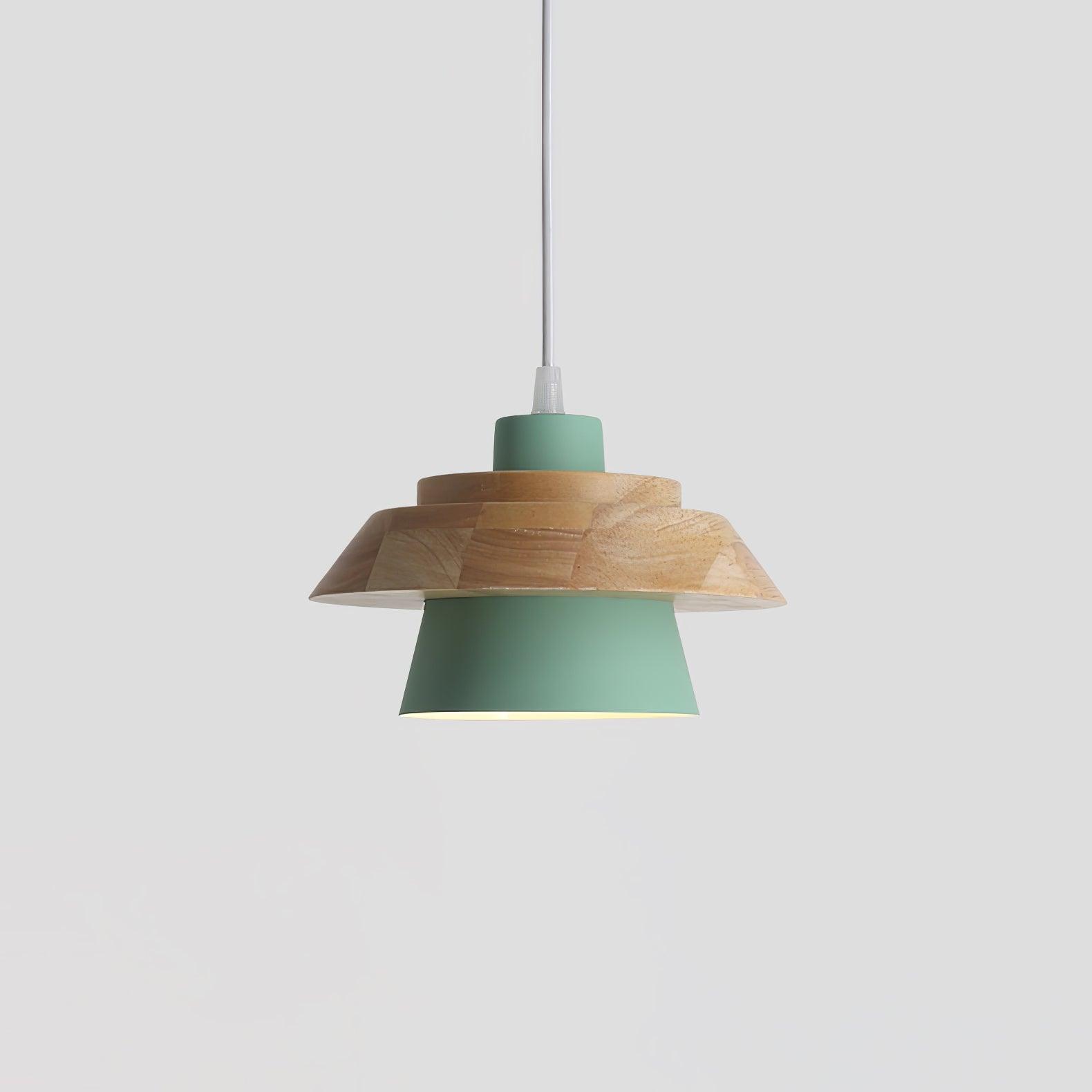 Stone Wood Pendant Lamp Natural Hanging Ceiling Light | E26/E27 Socket | Metal & Wood Design | 150cm Adjustable Cable