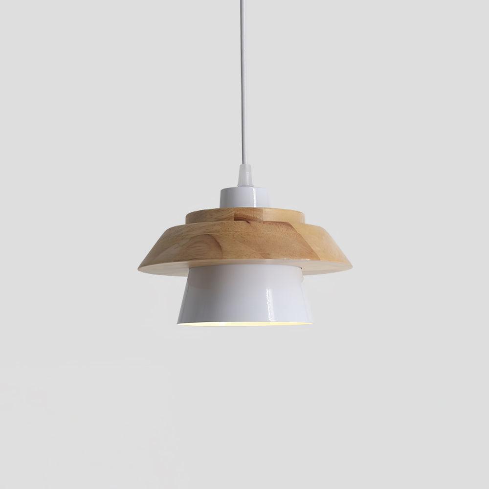 Stone Wood Pendant Lamp Natural Hanging Ceiling Light | E26/E27 Socket | Metal & Wood Design | 150cm Adjustable Cable