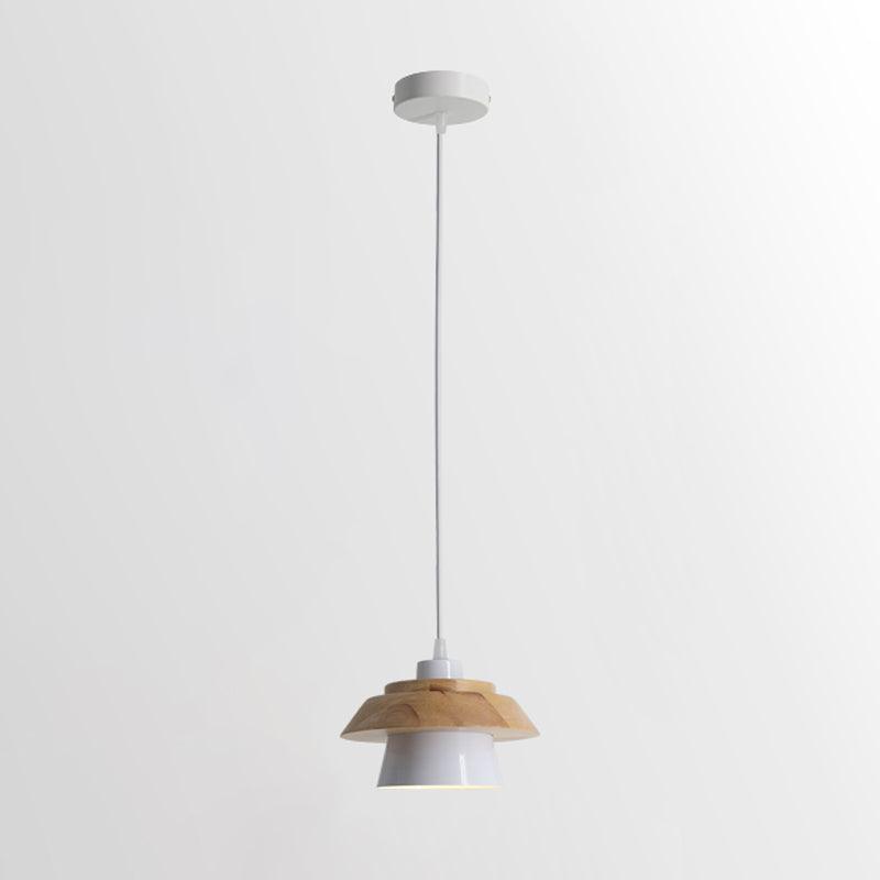 Stone Wood Pendant Lamp Natural Hanging Ceiling Light | E26/E27 Socket | Metal & Wood Design | 150cm Adjustable Cable