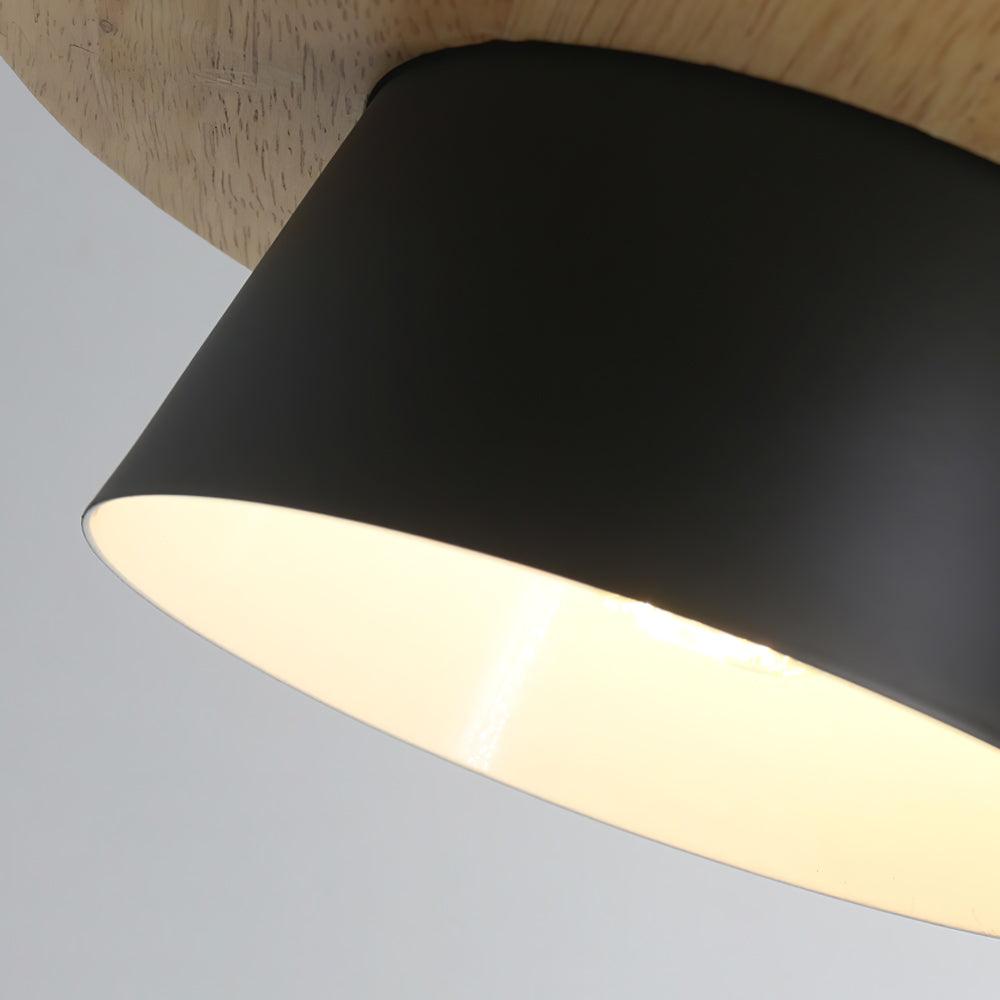 Stone Wood Pendant Lamp Natural Hanging Ceiling Light | E26/E27 Socket | Metal & Wood Design | 150cm Adjustable Cable
