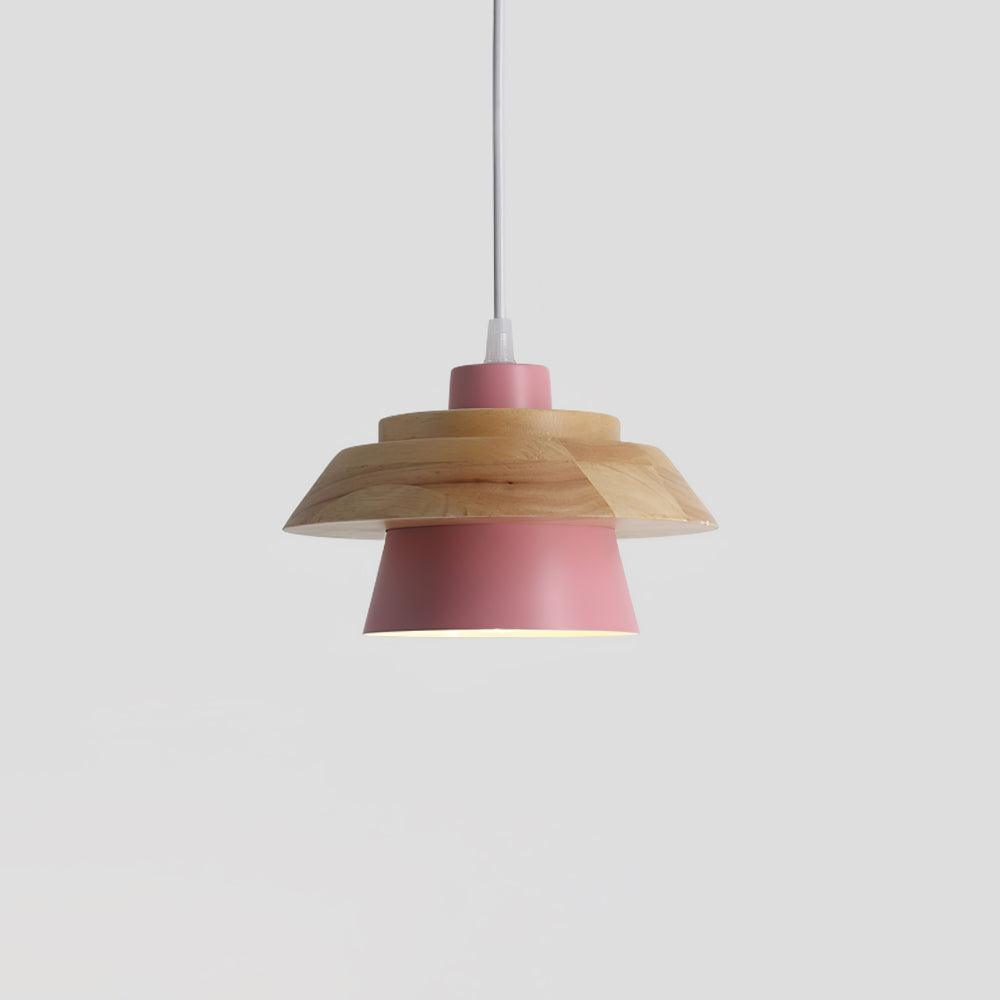 Stone Wood Pendant Lamp Natural Hanging Ceiling Light | E26/E27 Socket | Metal & Wood Design | 150cm Adjustable Cable
