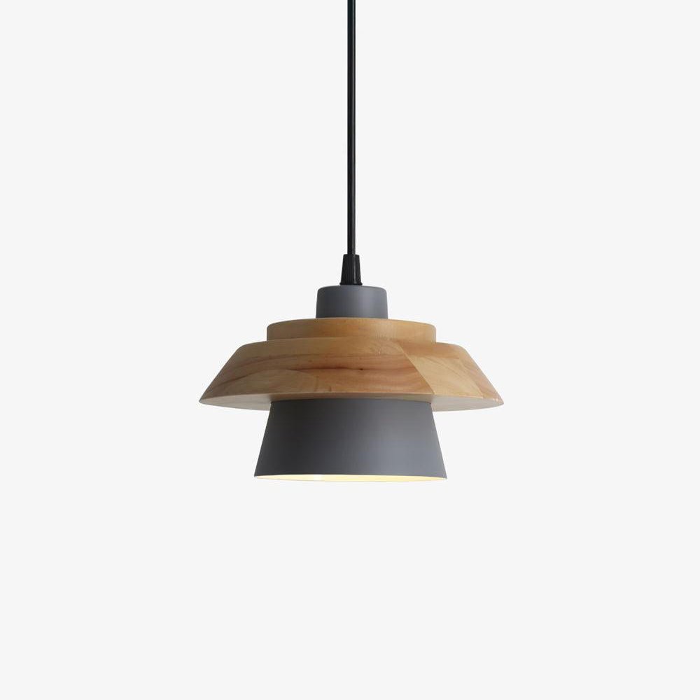 Stone Wood Pendant Lamp Natural Hanging Ceiling Light | E26/E27 Socket | Metal & Wood Design | 150cm Adjustable Cable