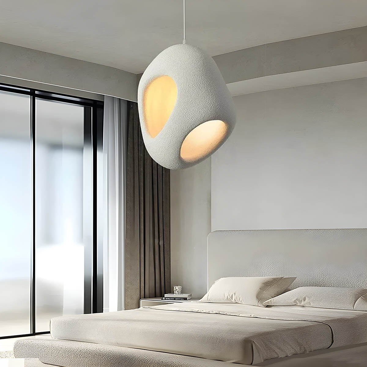 Wabi Sabi Pendant Lamp TAKI Ceiling Light | E27 LED Included | Adjustable 150cm Cord | Minimalist Japandi Hanging Lamp