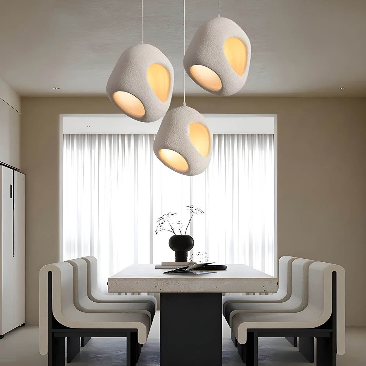 Wabi Sabi Pendant Lamp TAKI Ceiling Light | E27 LED Included | Adjustable 150cm Cord | Minimalist Japandi Hanging Lamp