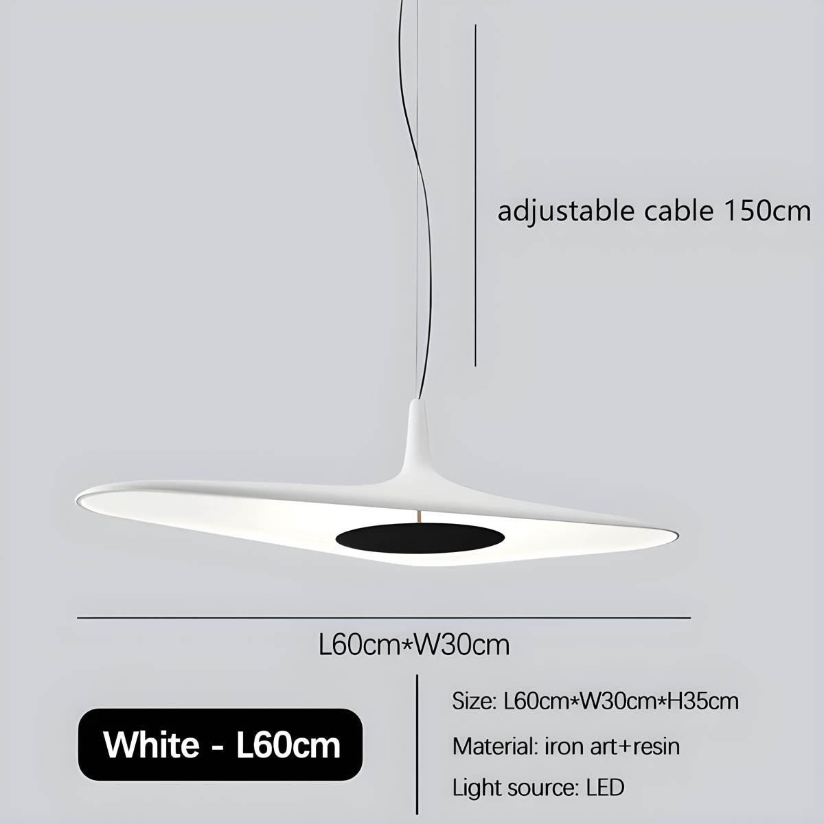 TIPI Pendant Lamp Resin Ceiling Light | Modern Sculptural Design | LED Included | Adjustable 150cm Cord Hanging Light