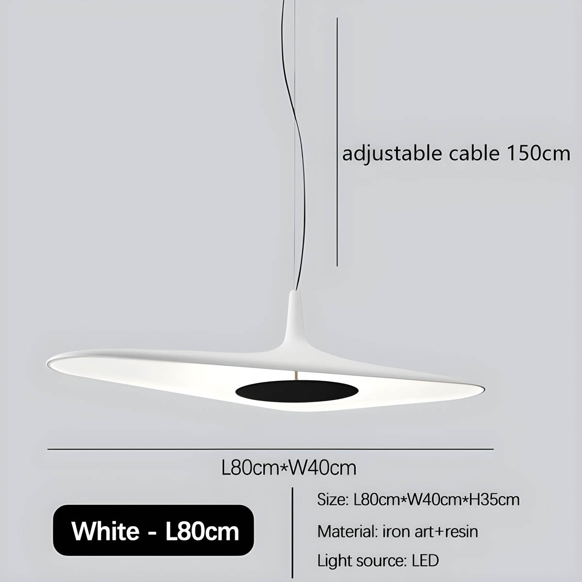 TIPI Pendant Lamp Resin Ceiling Light | Modern Sculptural Design | LED Included | Adjustable 150cm Cord Hanging Light