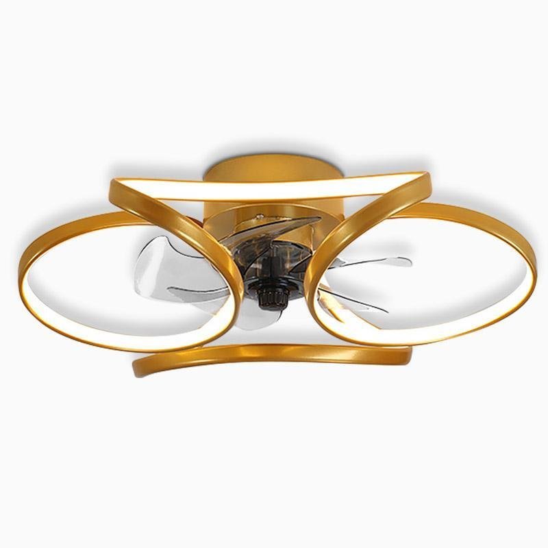 Flower LED modern built-in ceiling fan with remote control
