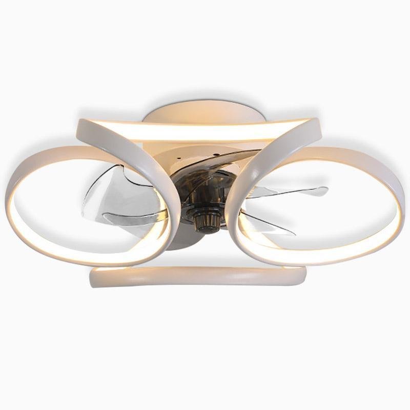 Flower LED modern built-in ceiling fan with remote control