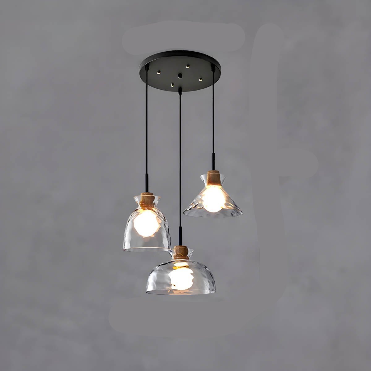 TOKYO Glass Chandelier Pendant Light | Modern LED Ceiling Lamp | E27 Bulb Included | Adjustable Cord | Minimalist Luxury Lighting