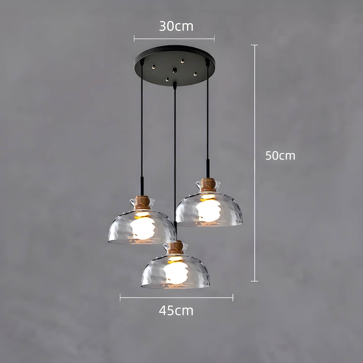 TOKYO Glass Chandelier Pendant Light | Modern LED Ceiling Lamp | E27 Bulb Included | Adjustable Cord | Minimalist Luxury Lighting