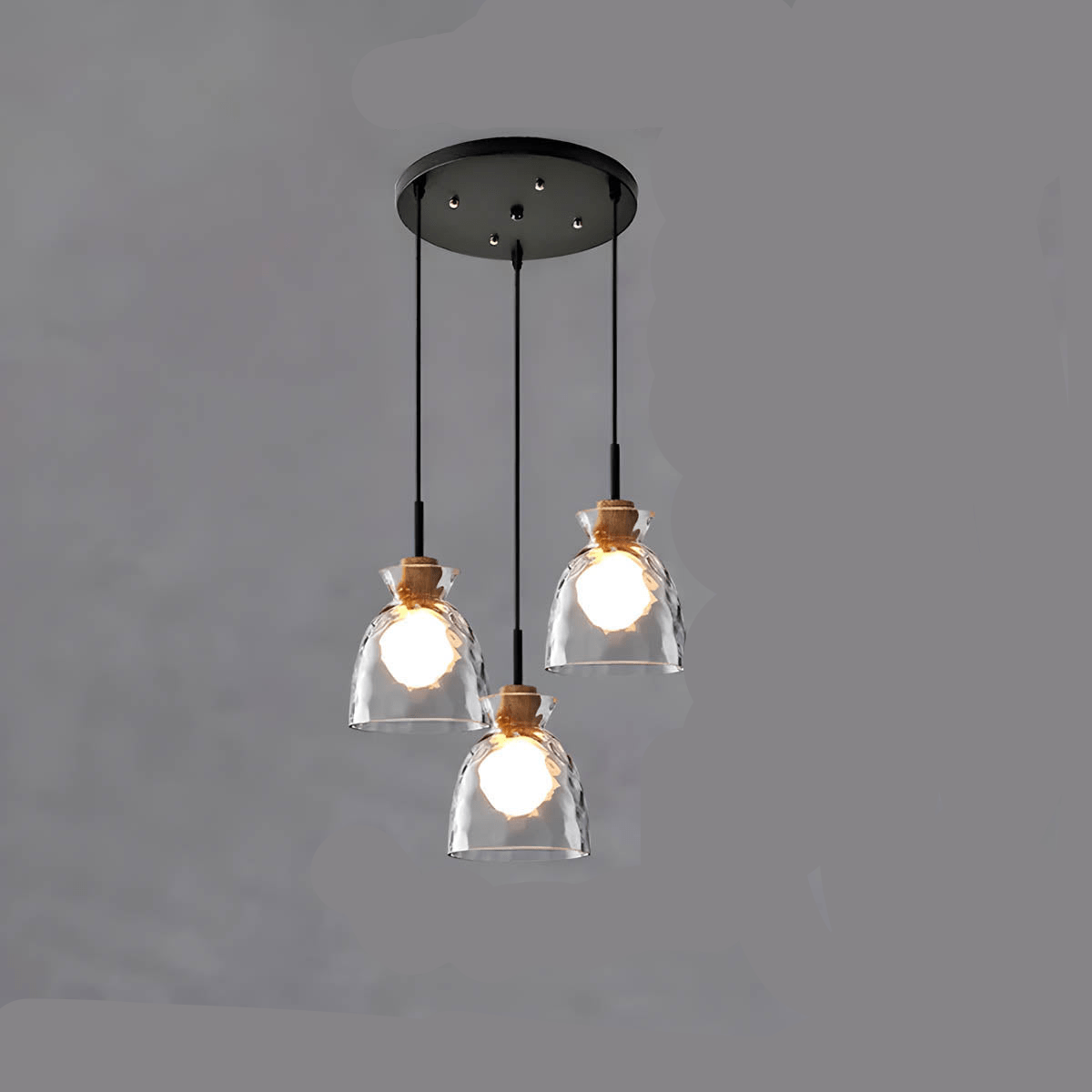 TOKYO Glass Chandelier Pendant Light | Modern LED Ceiling Lamp | E27 Bulb Included | Adjustable Cord | Minimalist Luxury Lighting