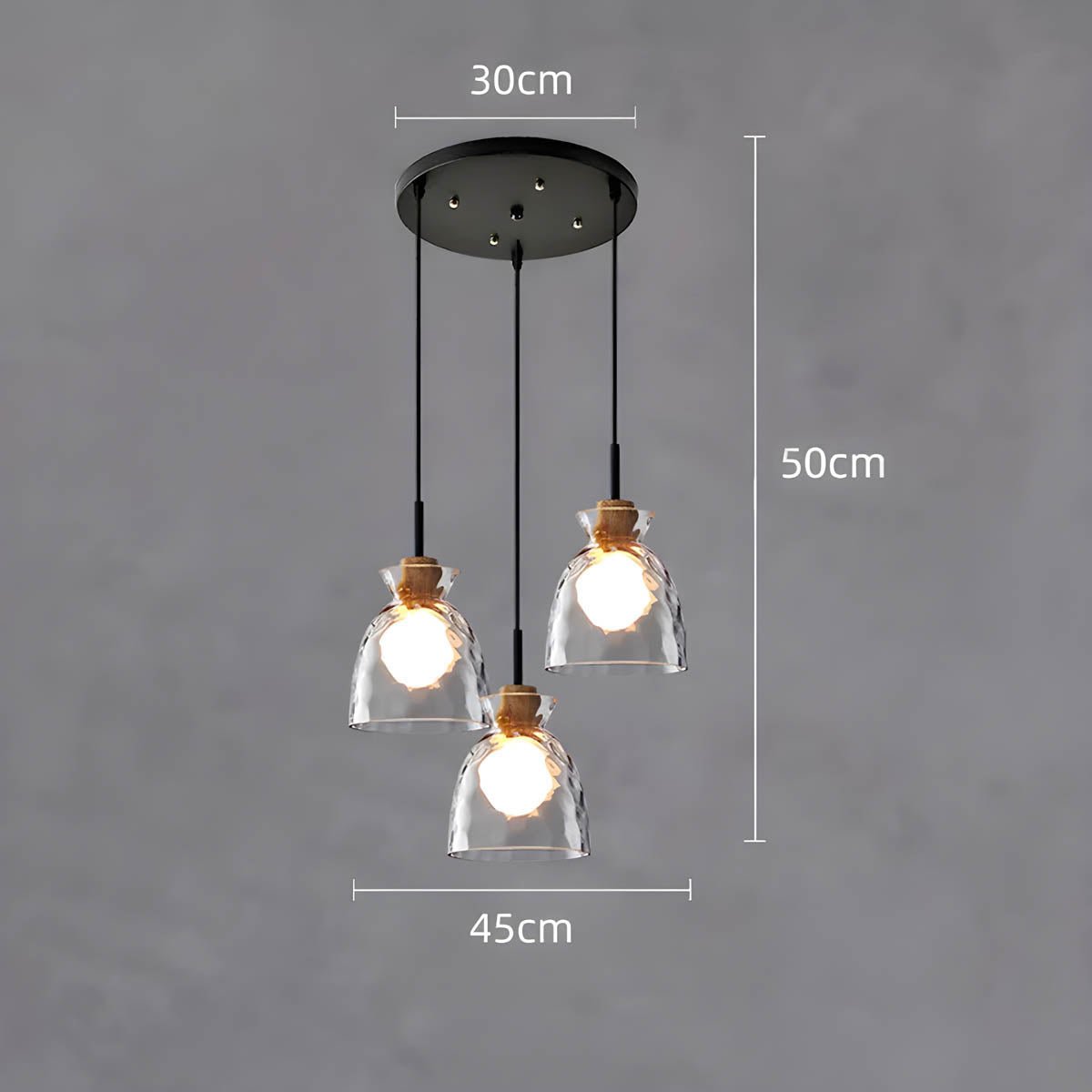 TOKYO Glass Chandelier Pendant Light | Modern LED Ceiling Lamp | E27 Bulb Included | Adjustable Cord | Minimalist Luxury Lighting
