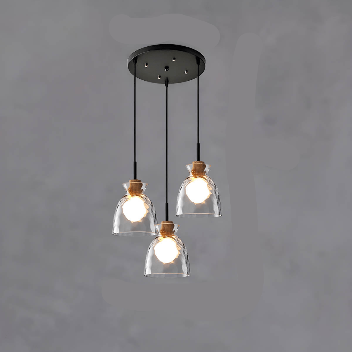 TOKYO Glass Chandelier Pendant Light | Modern LED Ceiling Lamp | E27 Bulb Included | Adjustable Cord | Minimalist Luxury Lighting