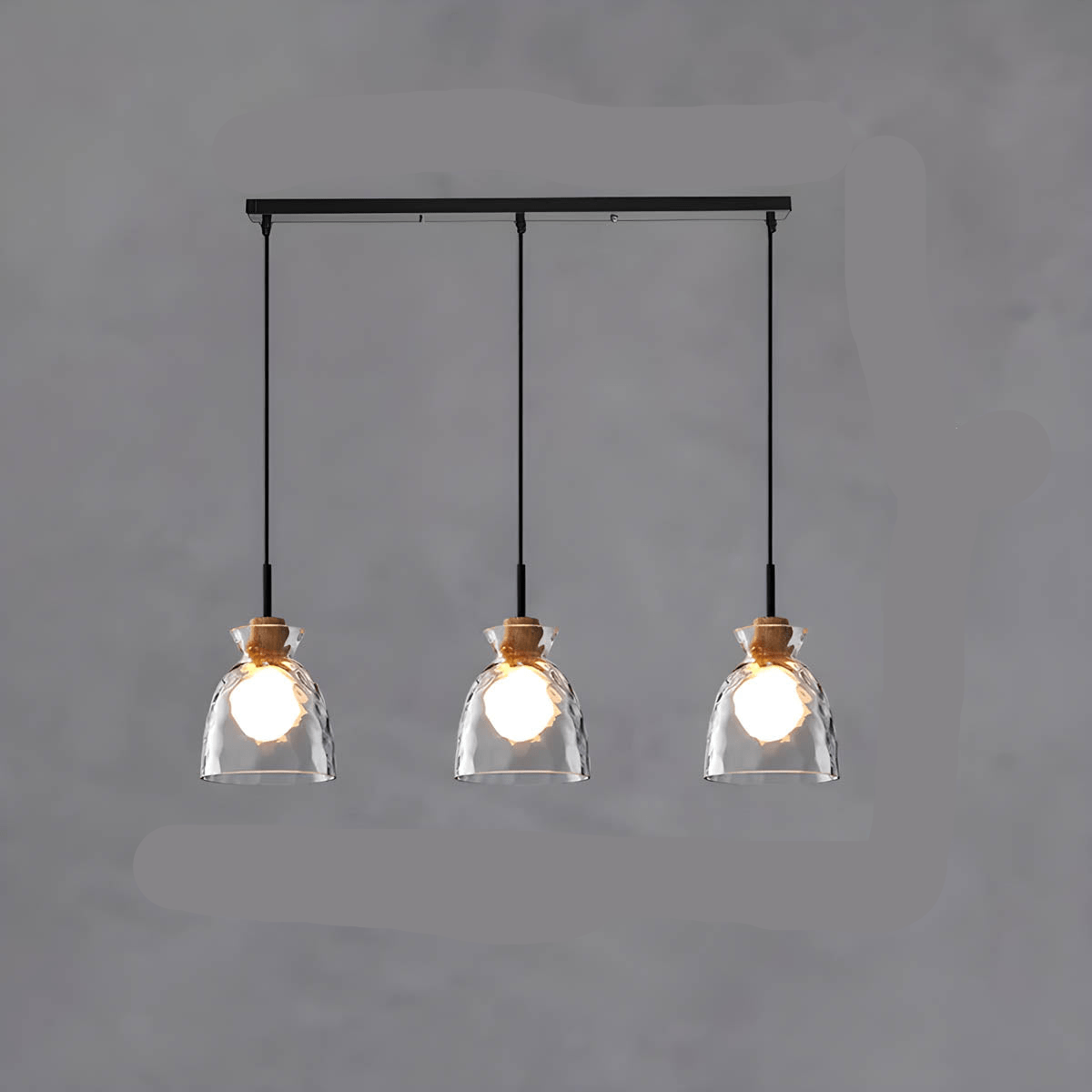 TOKYO Glass Chandelier Pendant Light | Modern LED Ceiling Lamp | E27 Bulb Included | Adjustable Cord | Minimalist Luxury Lighting
