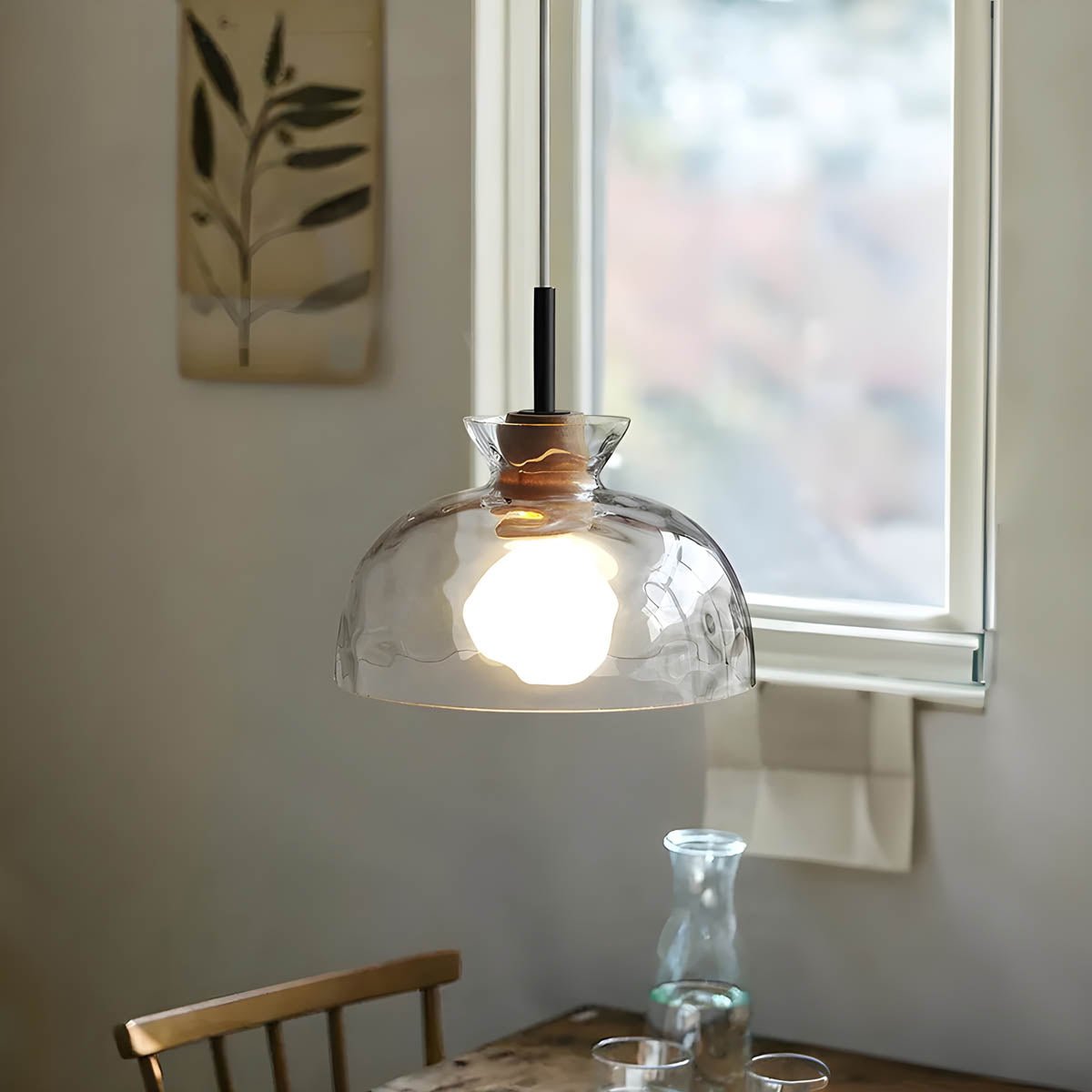 TOKYO Glass Chandelier Pendant Light | Modern LED Ceiling Lamp | E27 Bulb Included | Adjustable Cord | Minimalist Luxury Lighting