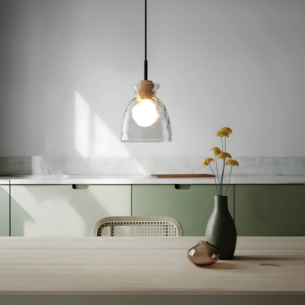 TOKYO Glass Chandelier Pendant Light | Modern LED Ceiling Lamp | E27 Bulb Included | Adjustable Cord | Minimalist Luxury Lighting
